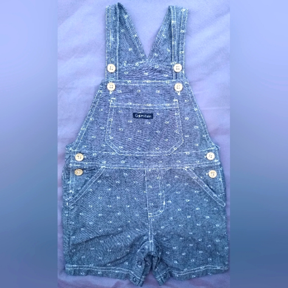 Calvin Klein Kids Grey Denim Overalls
